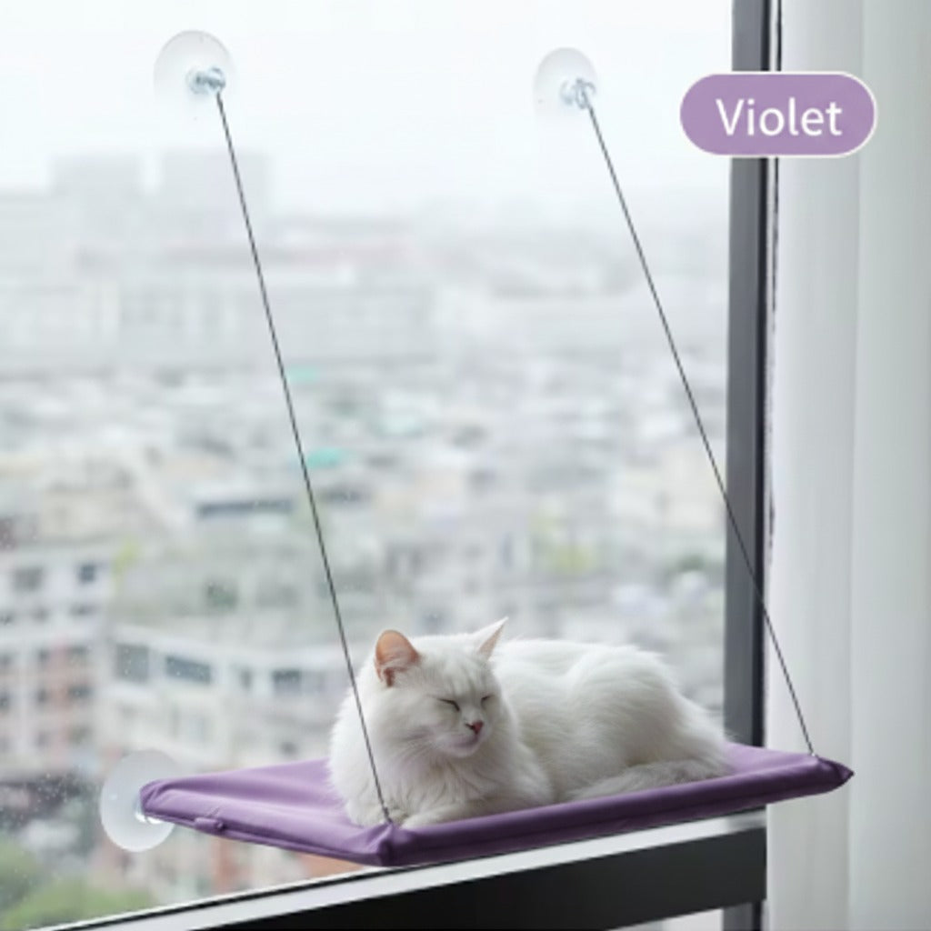 Hamac de fenêtre pour chat violet