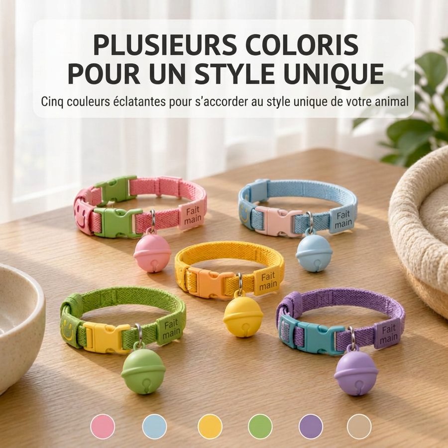 Coloris disponibles du collier traceur GPS pour chat