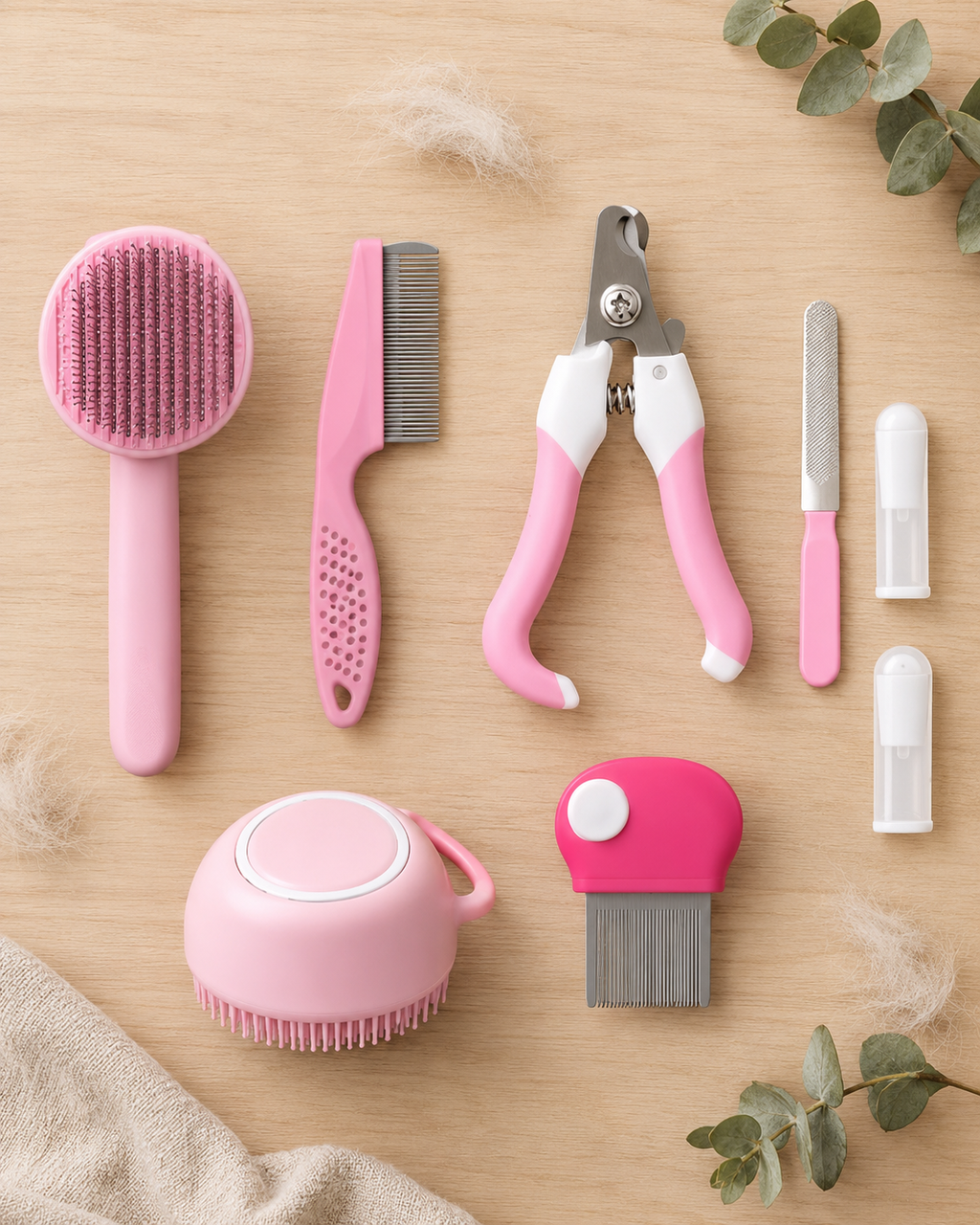 Kit de Toilettage 8 en 1 pour Chat – Brosse, Peigne & Coupe-Ongles | CatsLova