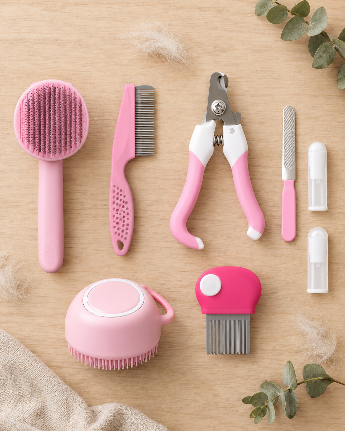 Kit de Toilettage 8 en 1 pour Chat – Brosse, Peigne & Coupe-Ongles | CatsLova